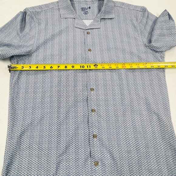Johnnie O Shackleford Hangin’ Out Short Sleeve Button-Up Medium NWOT Navy Blue - Picture 5 of 14
